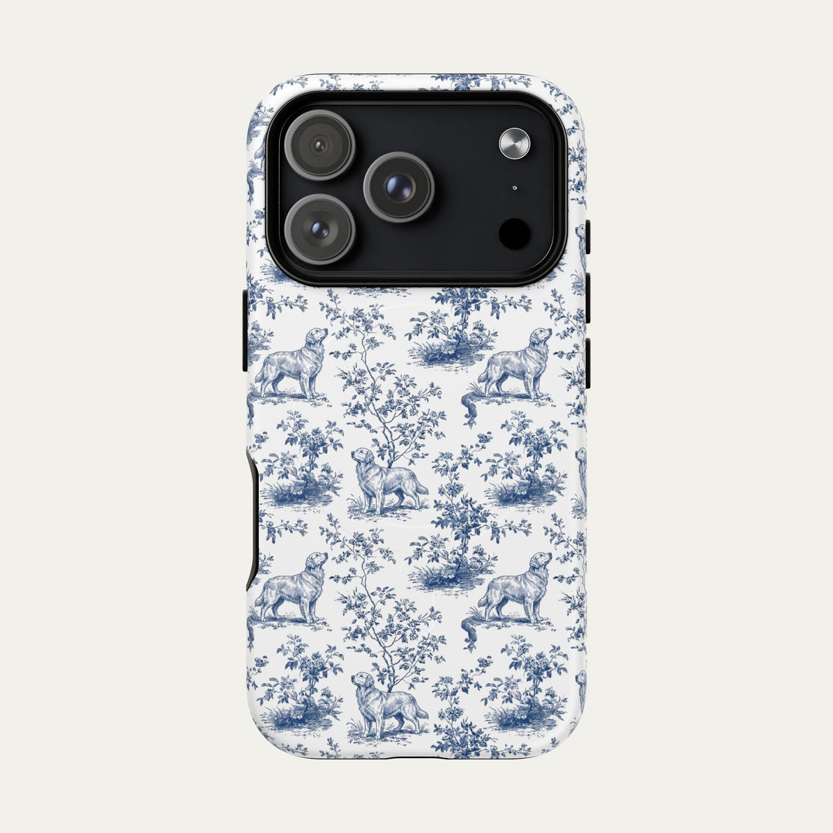 Golden Retriever Blue Toile Phone case