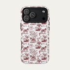 Saint Bernard Burgundy Toile phone Case