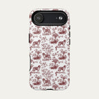 Saint Bernard Burgundy Toile phone Case