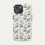 Poodle Sage Green Toile phone Case