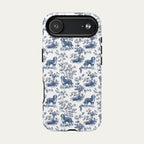 Bernedoodle Blue Toile Phone case