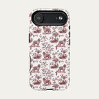 Newfoundland Burgundy Toile phone Case