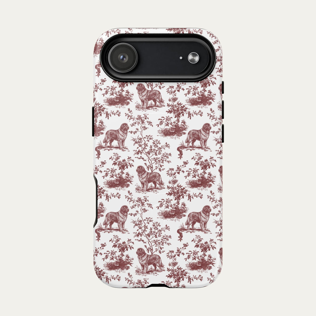 Newfoundland Burgundy Toile phone Case