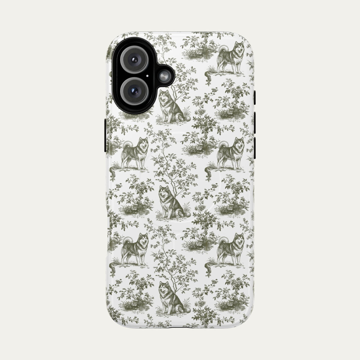 Alaskan Malamute Sage Green Toile phone Case