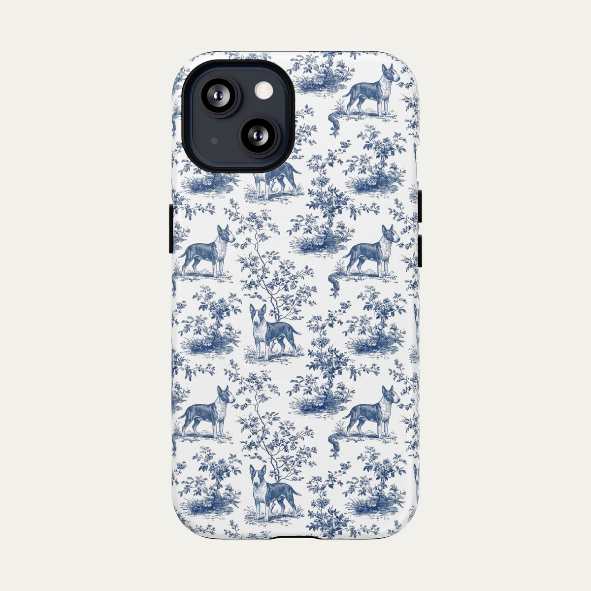 Bull Terrier Blue Toile Phone case