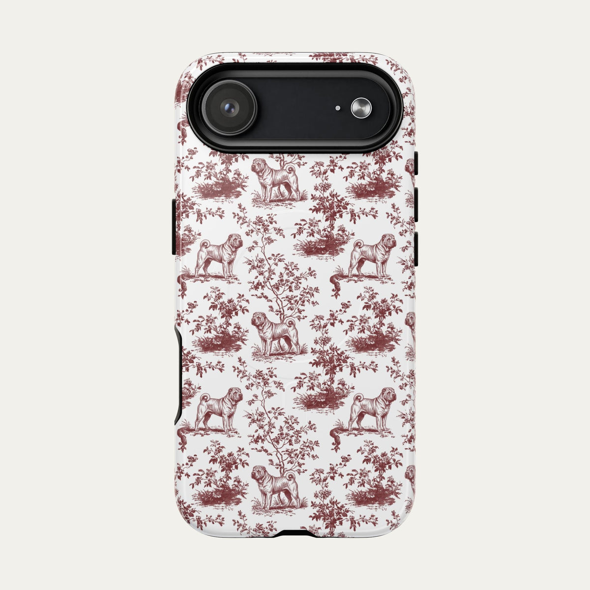 Shar Pei Burgundy Toile phone Case