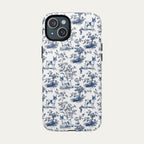 Toy Fox Terrier Blue Toile Phone case