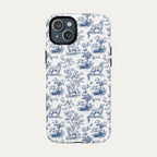 Golden Retriever Blue Toile Phone case