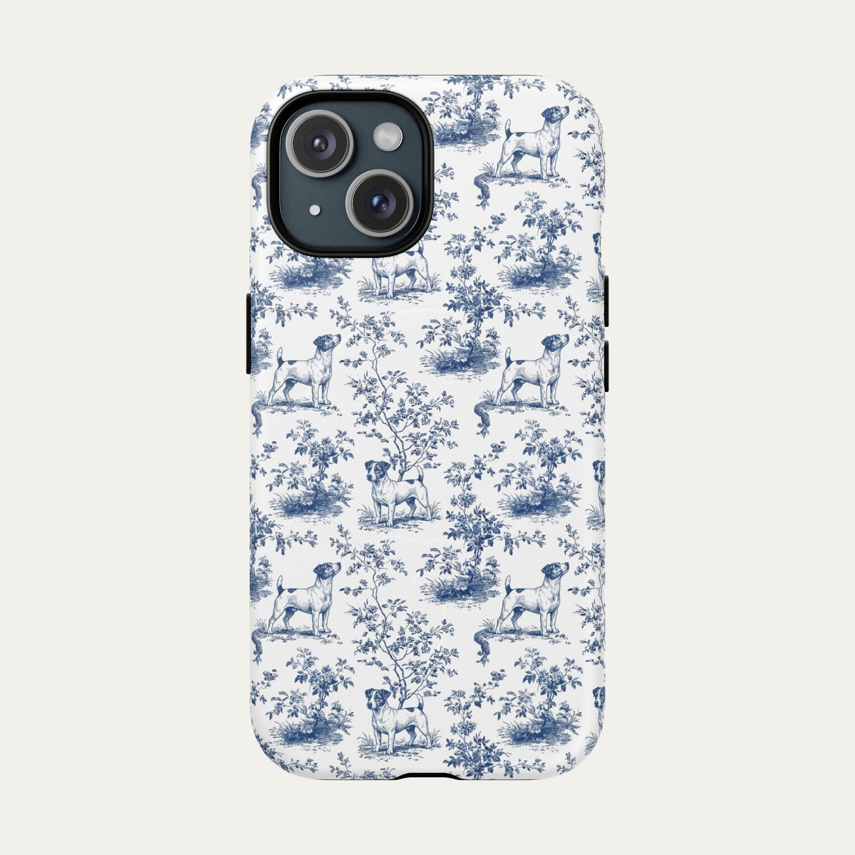 Jack Russell Terrier Blue Toile Phone case