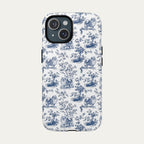 Pomeranian Blue Toile Phone case
