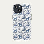 Bernedoodle Blue Toile Phone case