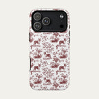 Boston Terrier Burgundy Toile phone Case