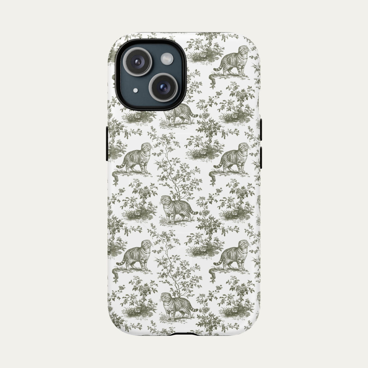 Scottish Fold Cat Sage Green Toile phone Case