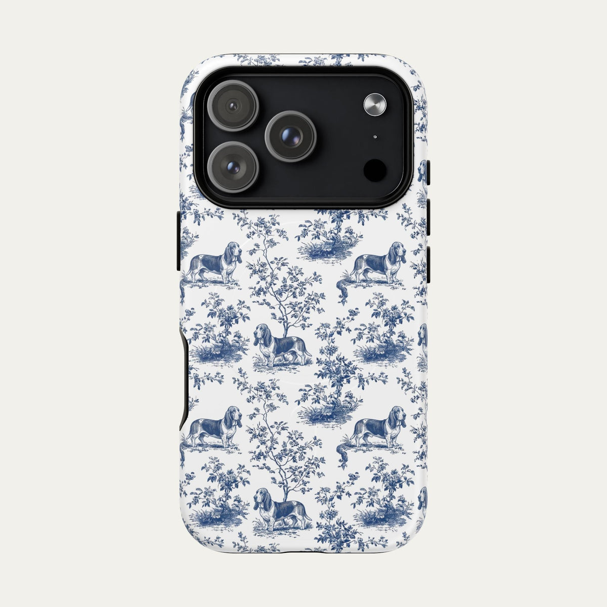 Basset Hound Blue Toile Phone case