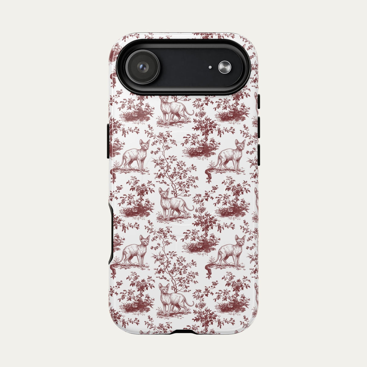 Sphynx Cat Burgundy Toile phone Case