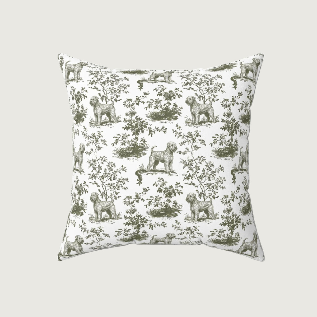 Wheaten Terrier Sage Green French Toile Pillow