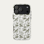 Poodle Sage Green Toile phone Case