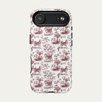 Husky Burgundy Toile phone Case