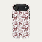 Bernese Mountain Burgundy Toile phone Case