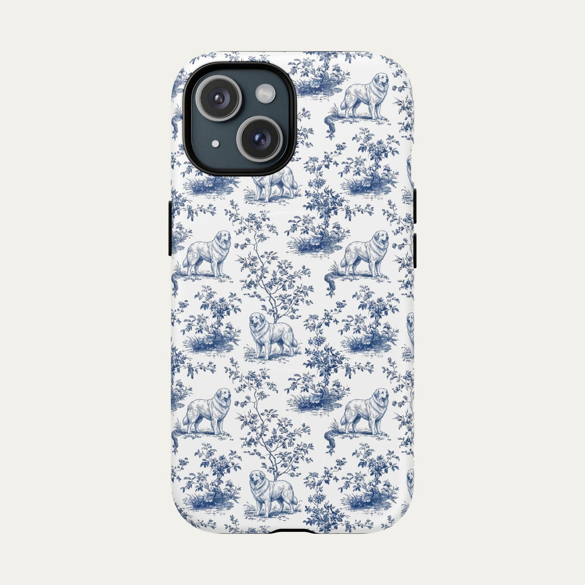 Great Pyrenees Blue Toile Phone case