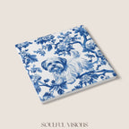 Maltese Ceramic Coaster French Blue Toile