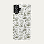 Bichon Frise Sage Green Toile phone Case