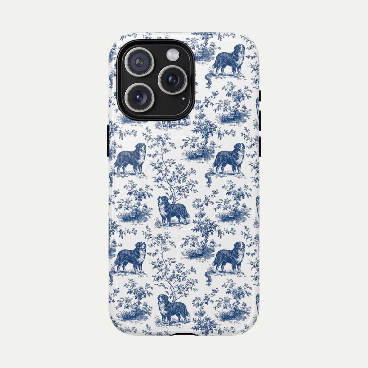 Bernese Mountain Blue Toile Phone case