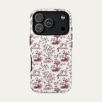 Whippet Burgundy Toile phone Case