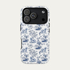 Goldendoodle Blue Toile Phone case