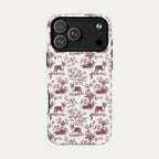 Boston Terrier Burgundy Toile phone Case