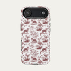 Border Collie Burgundy Toile phone Case