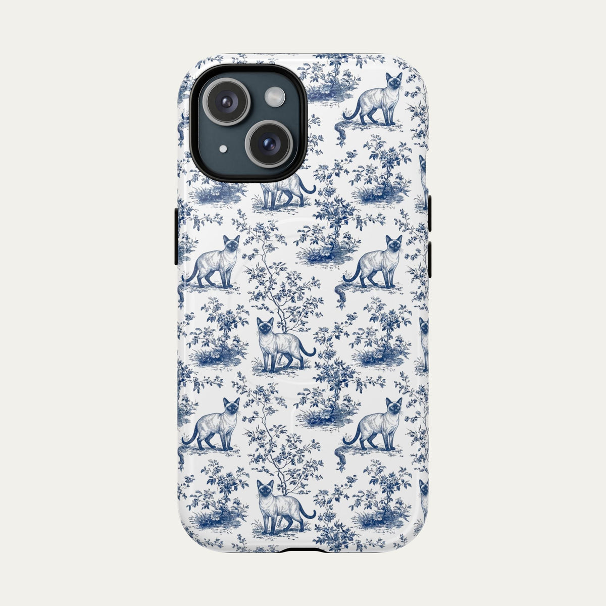 Siamese Cat Blue Toile Phone case