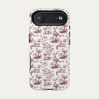 Bichon Frise Burgundy Toile phone Case