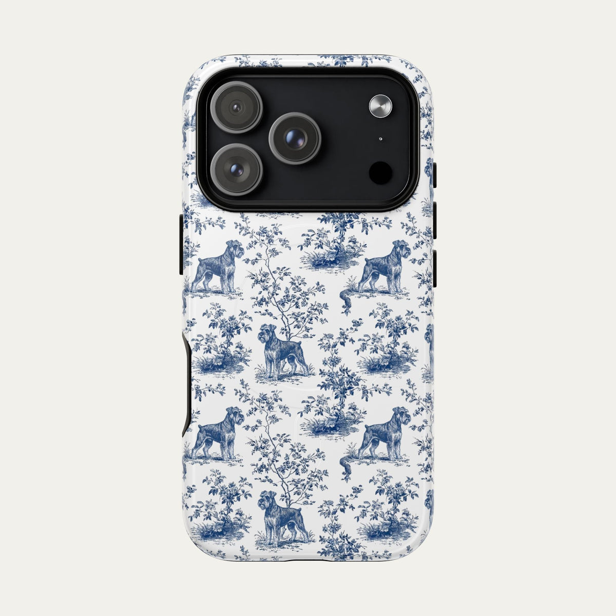 Schnauzer Blue Toile Phone case
