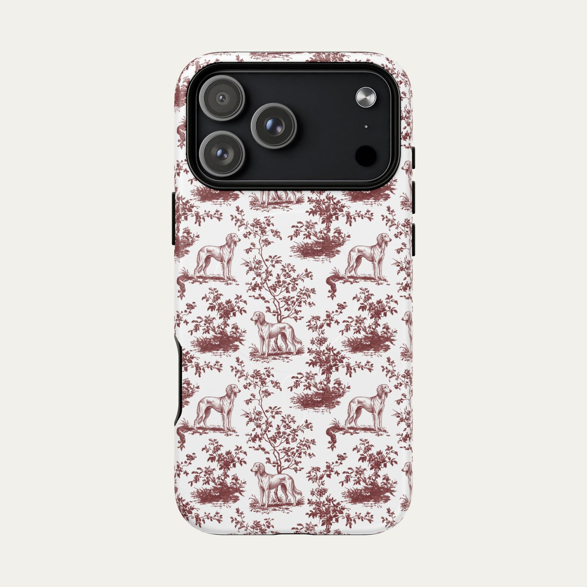 Saluki Burgundy Toile phone Case