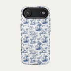 Bichon Frise Blue Toile Phone case