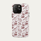 Great Dane Burgundy Toile phone Case