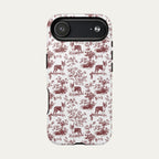 Boston Terrier Burgundy Toile phone Case