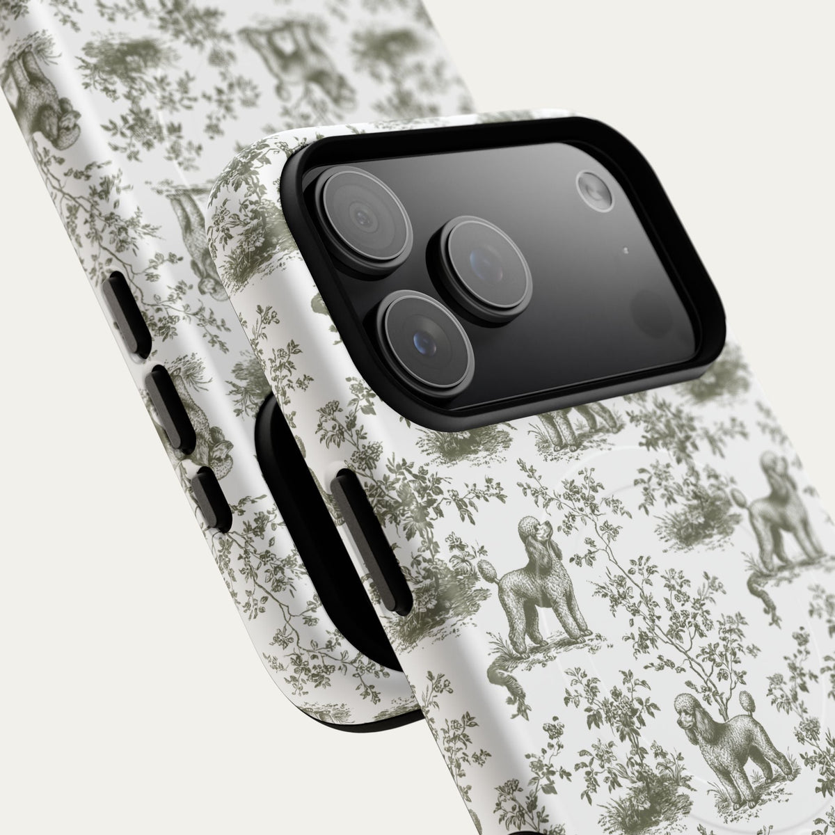 Poodle Sage Green Toile phone Case