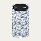 English Bulldog Blue Toile Phone case