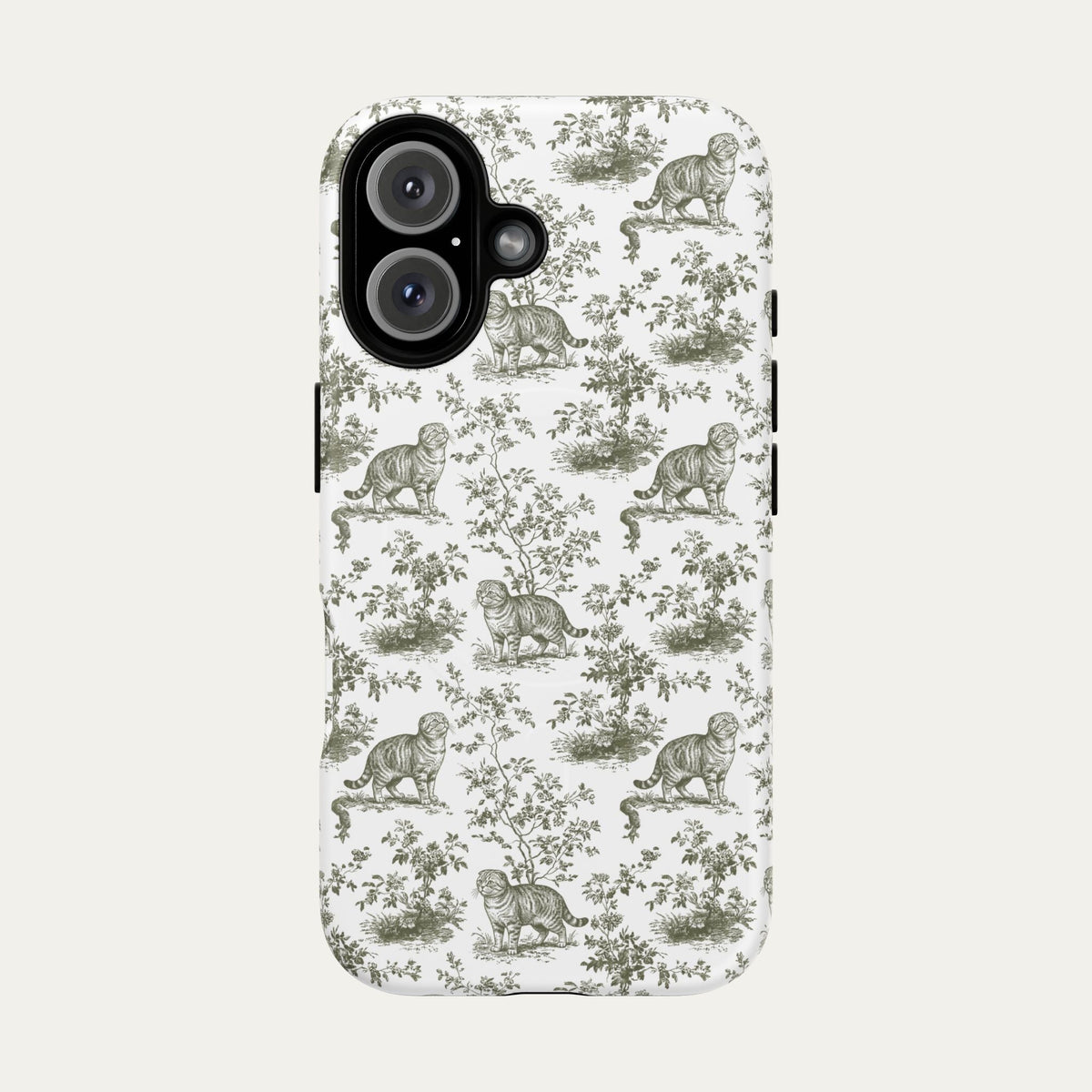 Scottish Fold Cat Sage Green Toile phone Case