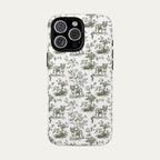 English Bulldog Sage Green Toile phone Case