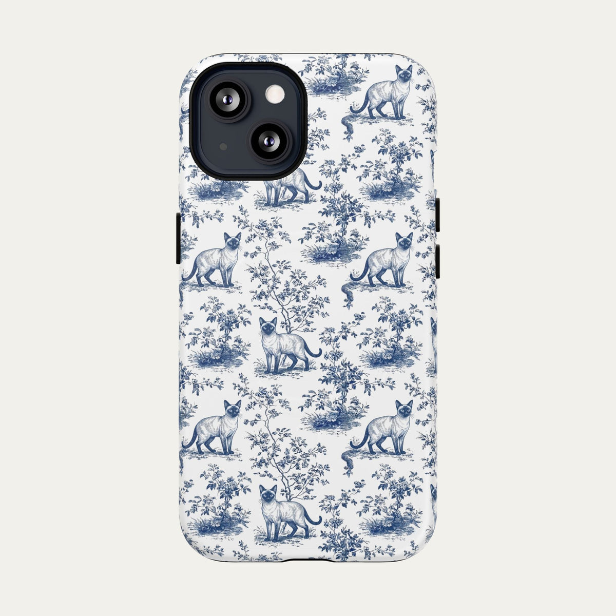 Siamese Cat Blue Toile Phone case