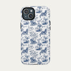 Dachshund Longhaired Blue Toile Phone case