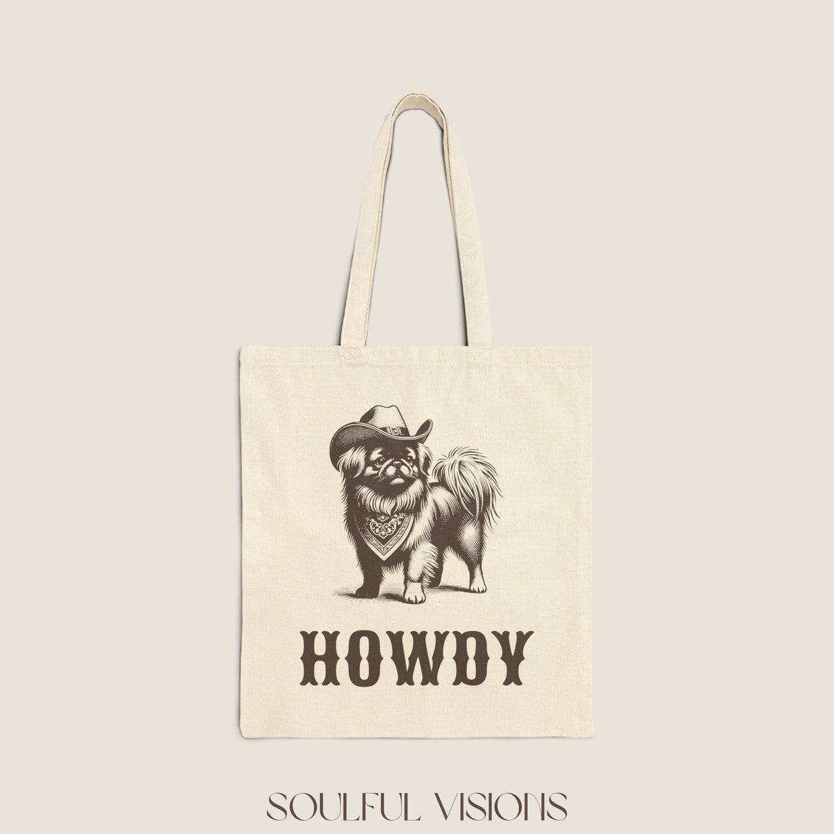 Howdy Pekingese Tote Bag