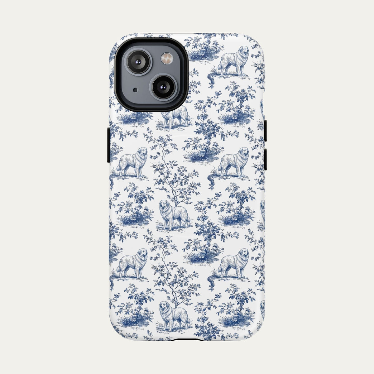 Great Pyrenees Blue Toile Phone case