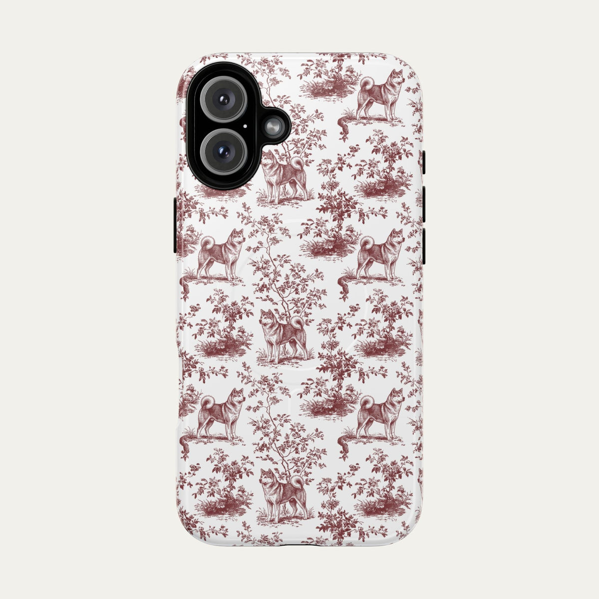 Akita Burgundy Toile phone Case