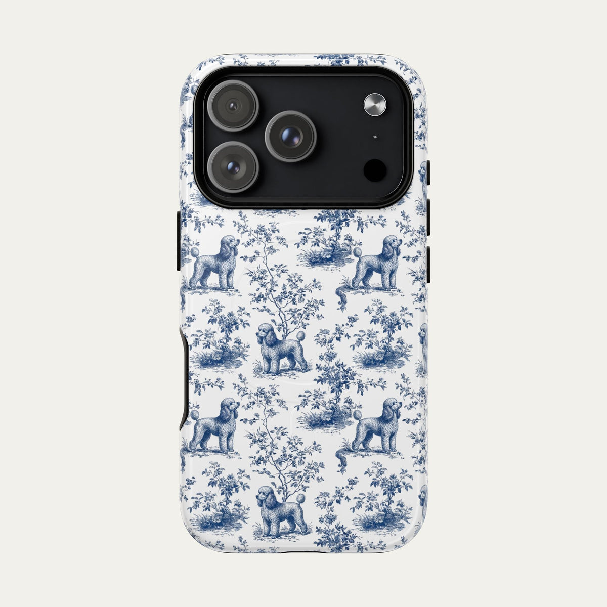 Poodle Blue Toile Phone case