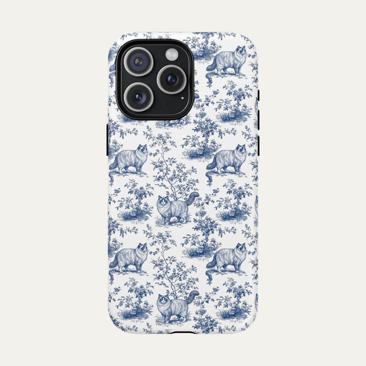 Ragdoll Cat Blue Toile Phone case