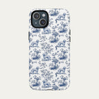 Goldendoodle Blue Toile Phone case
